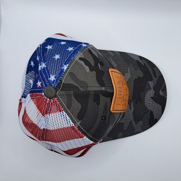 Ford Gray Camo American Flag Trucker Mesh Cap Built Ford Tough Snapback - Picture 6 of 9